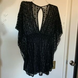 Miken Black Crochet Cover-Up